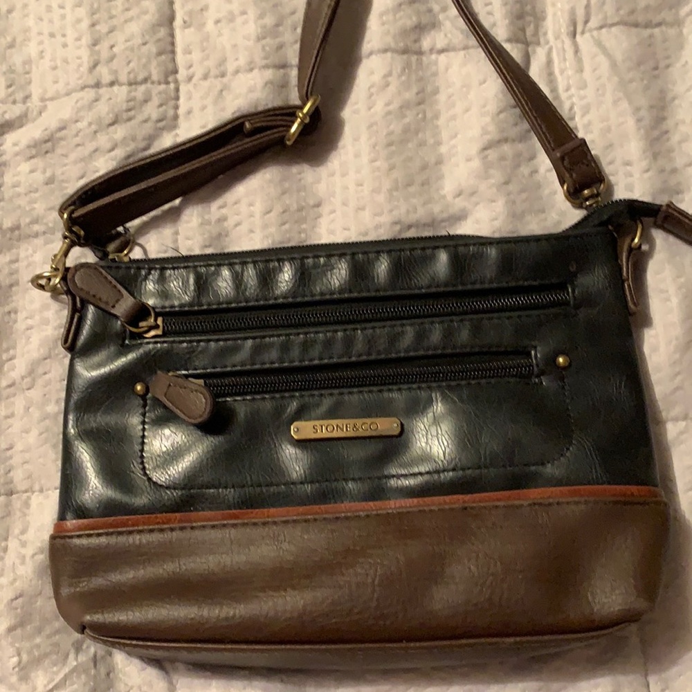 Stone & Co. Black and Brown crossbody w/ pockets!